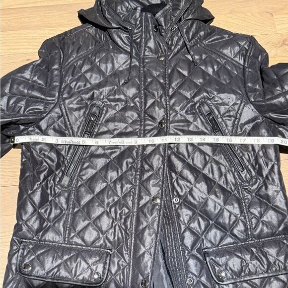 Michael Kors Quilted Black Jacket with Hood Size L - Picture 10 of 11
